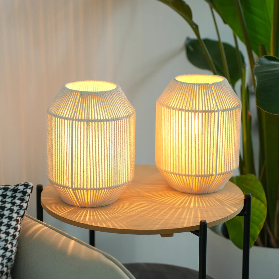 Ensemble de 2 lampes de table à abat-jour tressé